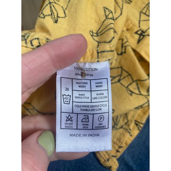 Craft + Flow Yellow Dinosaur Buttondown, Size 5 - Picture 6 of 6
